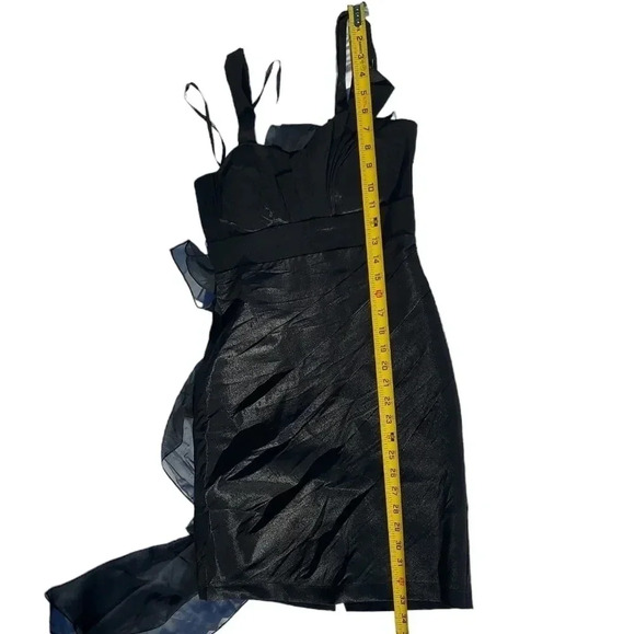 Dave & Johnny Black Dress with Integrated Shawl Formal Occasion Wear Size 3/4 - Picture 13 of 16